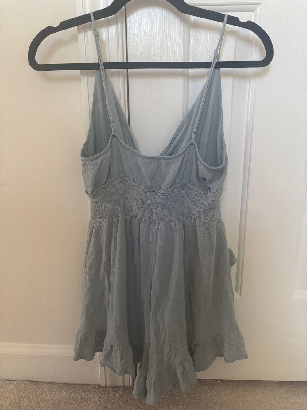 American Threads Light Blue Ruffled Sleeveless Romper - Picture 3 of 6